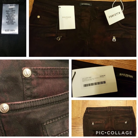 SOLD !!!! Balmain Rare Limited Edition Moto Jeans - Picture 8 of 9